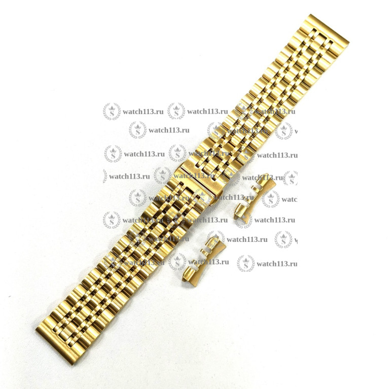 Стальной браслет для часов 22мм золотистый матовый TIS