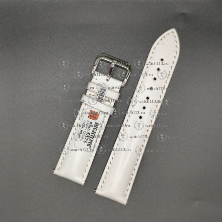 Ремешок для часов Hightone 22мм HT-537S белый с серебристой баклей и встроенными ушками