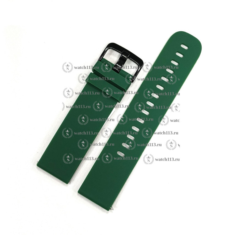 Силиконовый ремешок для часов 18мм темно-зеленый