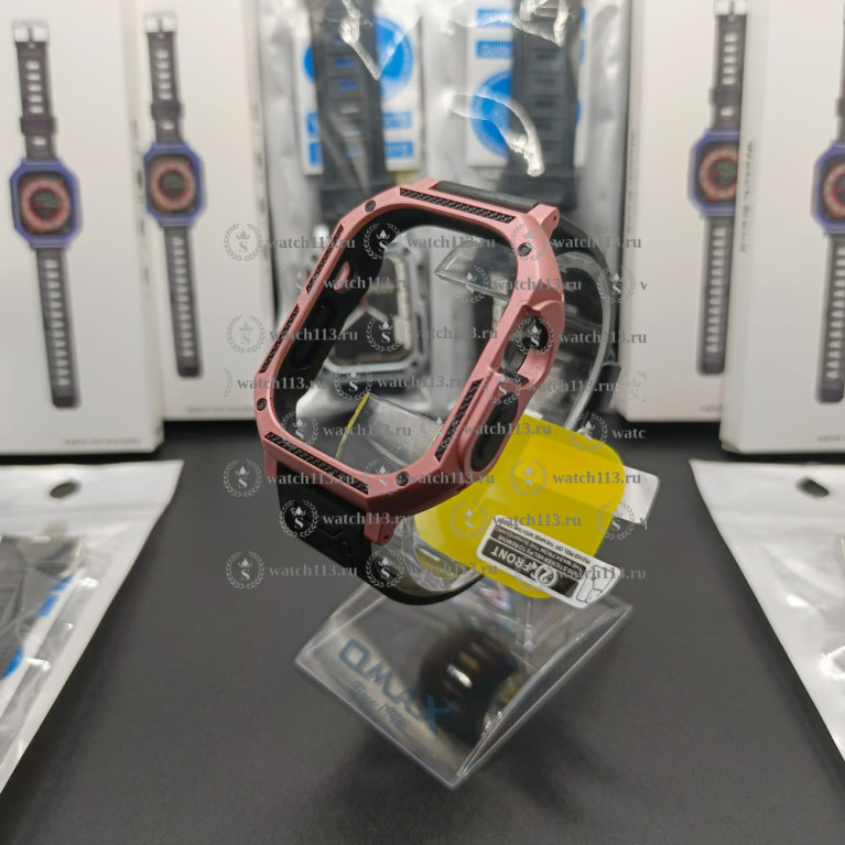 Защитный корпус с ремешком и пленкой для Apple Watch 49 розовое золото