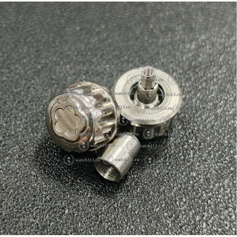 Головка для часов Titoni серебристая с резьбой , диаметр 6.5мм