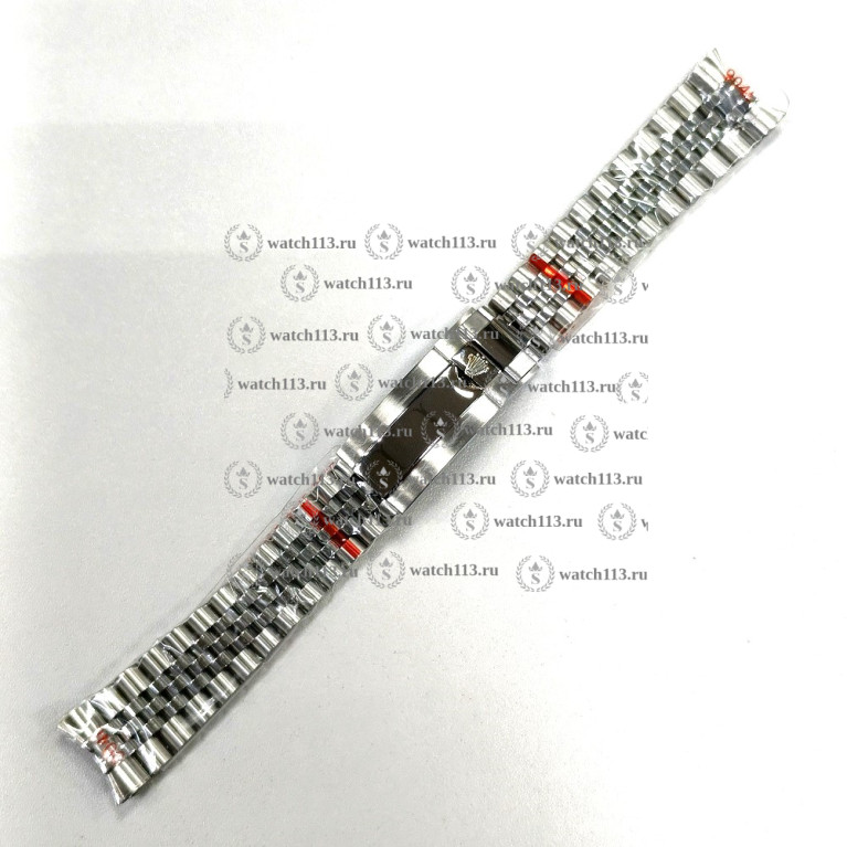 Браслет для часов Rolex 20мм юбилейный с премиум клипсой 20мм серебристый
