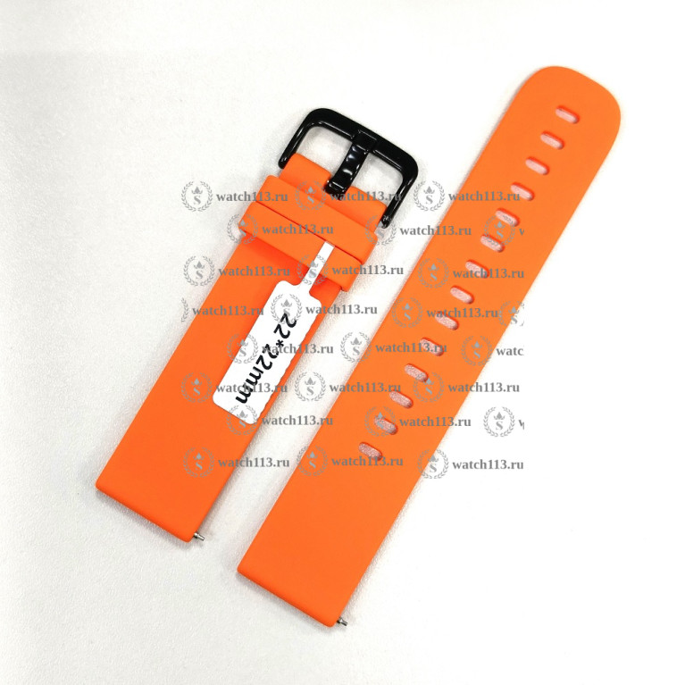 Силиконовый ремешок для часов 22мм оранжевый