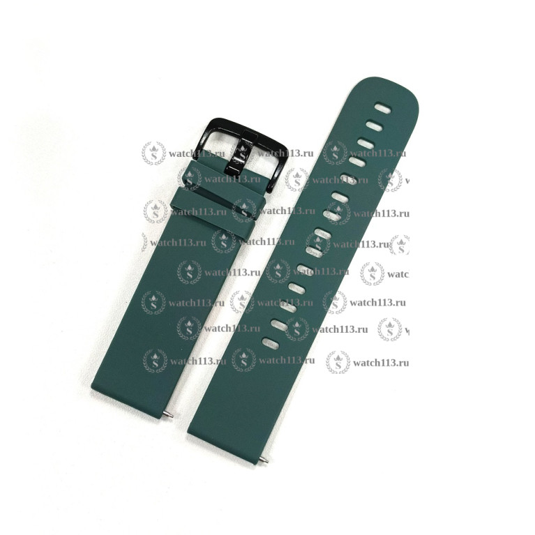 Силиконовый ремешок для часов 18мм серо-зеленый