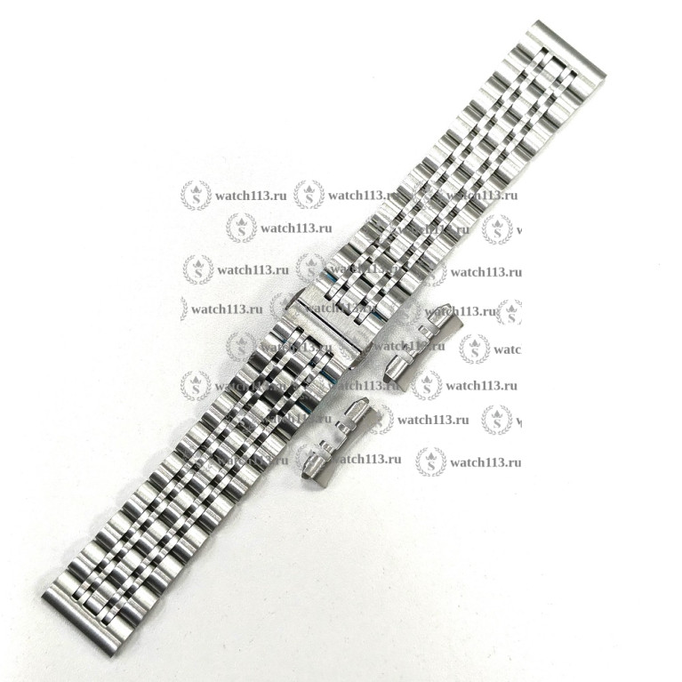 Стальной браслет для часов 22мм серебристый матовый TIS