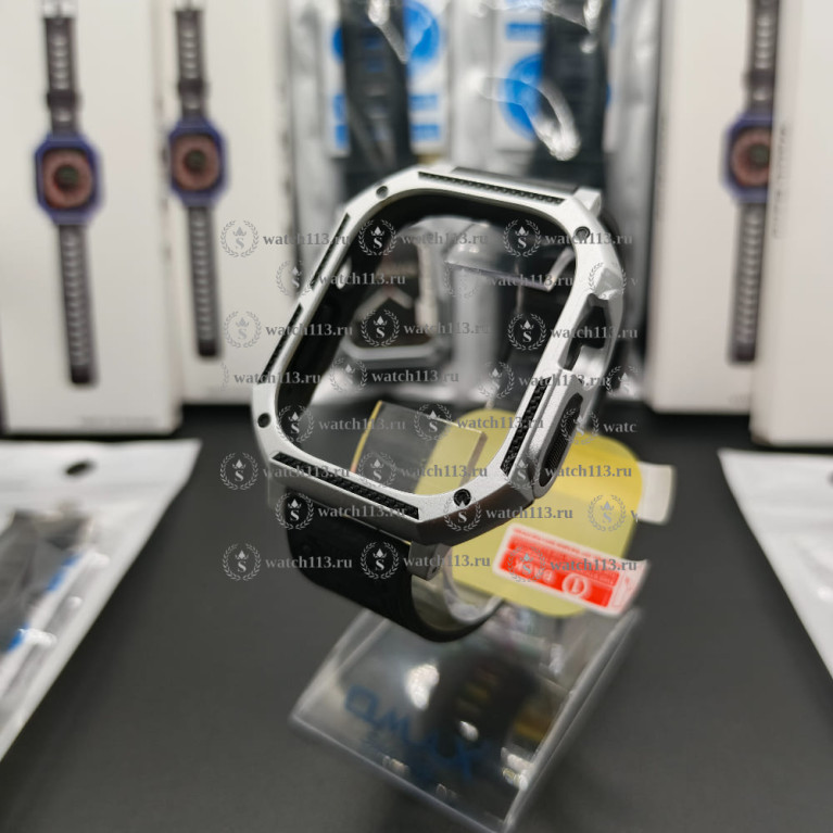 Защитный корпус с ремешком и пленкой для Apple Watch 49 серебристый