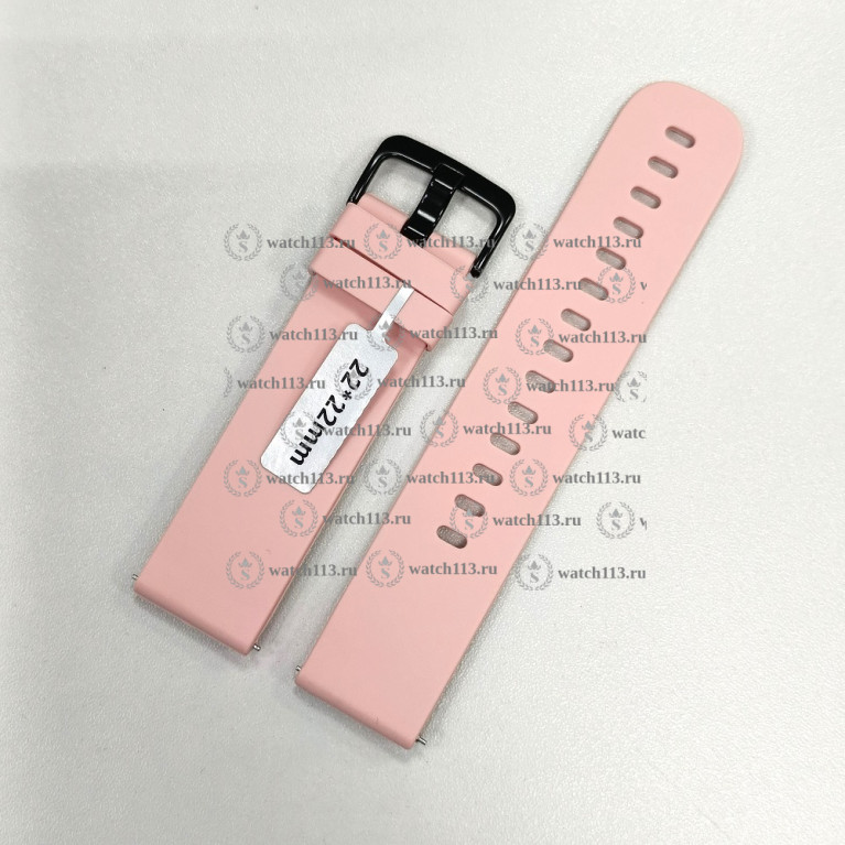 Силиконовый ремешок для часов 22мм розовый