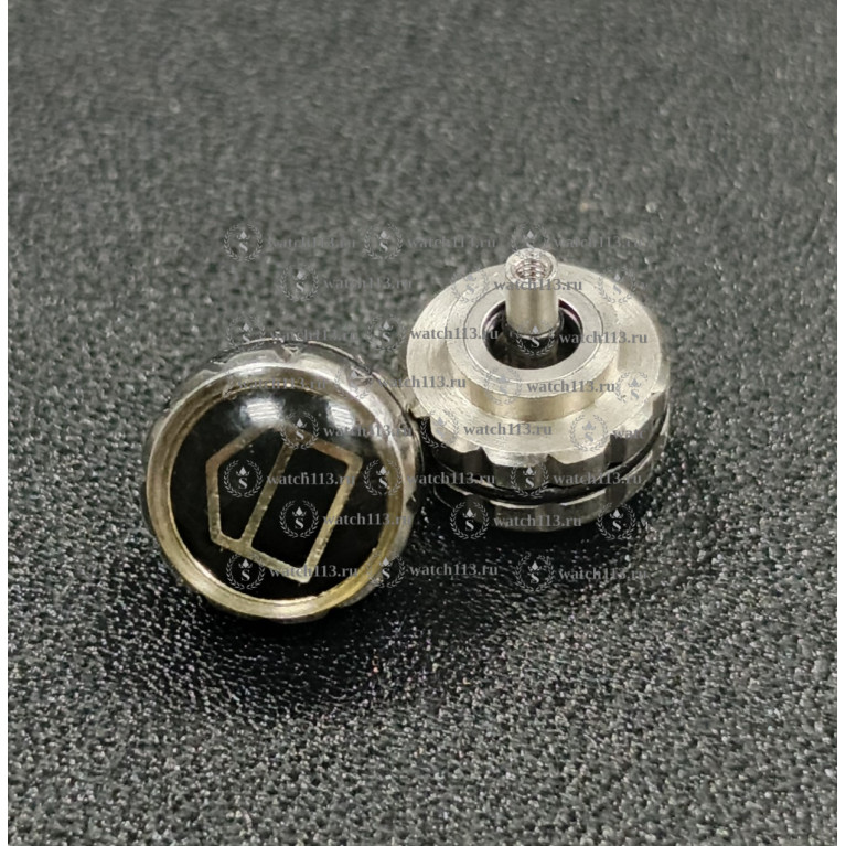 Головка для часов Tag heuer серебристая с черной накладкой , без резьбы , диаметр 7,5, внутри 2,5мм (номер 2)
