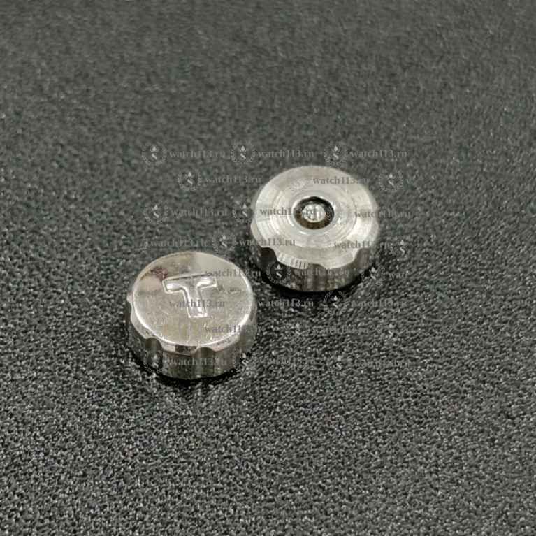 Головка для часов Tissot серебристая , диаметр 7мм , внутри 2мм ( номер 19 )