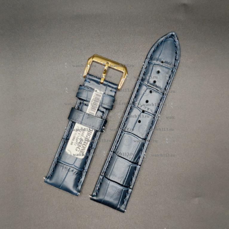 Ремешок для часов Hightone 24мм HT-543G синий аллигатор с золотой баклей и встроенными ушками