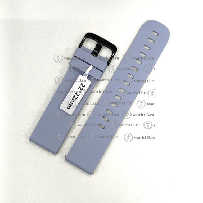 Силиконовый ремешок для часов 22мм темно-серый