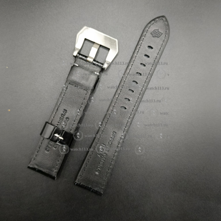 Ремешок для часов Panerai XXL 22мм черный с белой ниткой