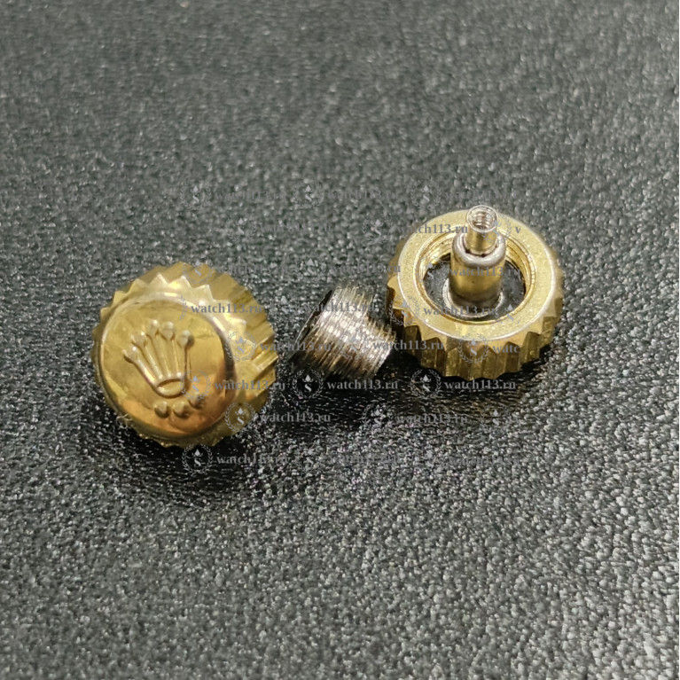 Головка для часов Rolex золотистая с резьбой, диаметр 6.9мм , резьба 4.4мм ( номер 13)
