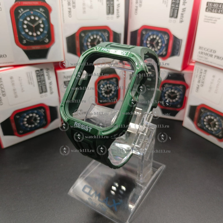 Защитный корпус с ремешком для Apple Watch 42/44/45 зеленый с зеленым