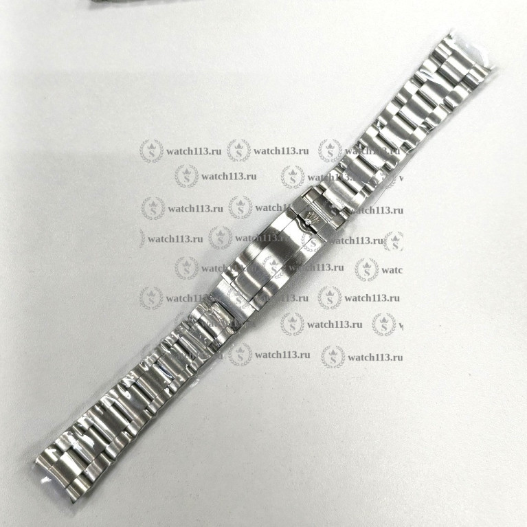 Браслет для часов Rolex 20мм крупные звенья матовый серебристый