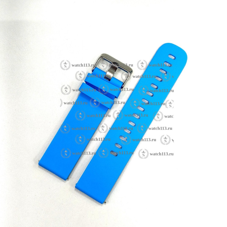 Силиконовый ремешок для часов 18мм голубой