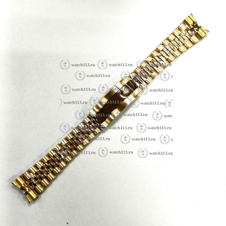 Браслет для часов Rolex 20мм юбилейный с премиум клипсой 20мм золотистый