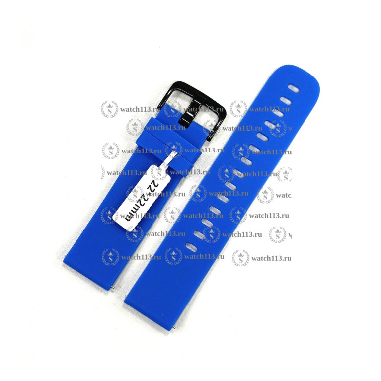 Силиконовый ремешок для часов 22мм синий