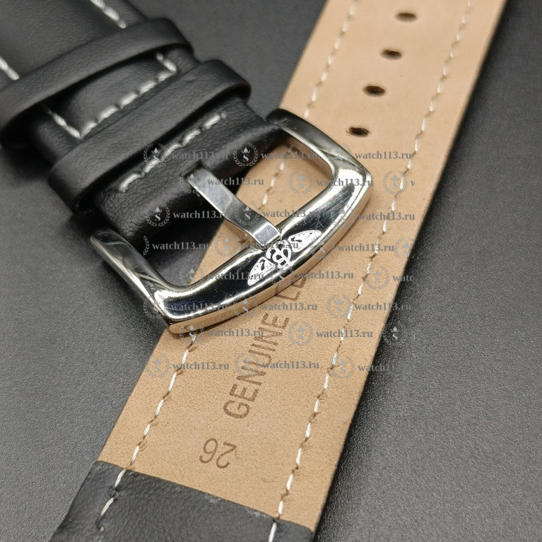 Ремешок для часов Breitling 26мм черный с белой ниткой