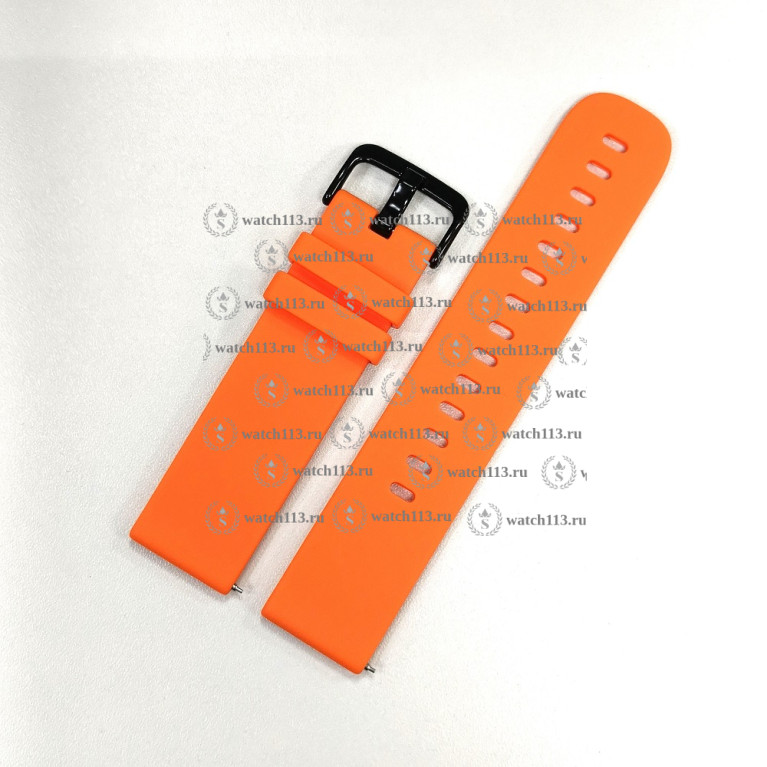 Силиконовый ремешок для часов 18мм оранжевый
