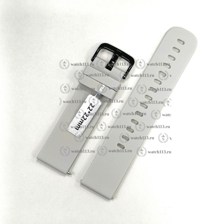 Силиконовый ремешок для часов 22мм серый