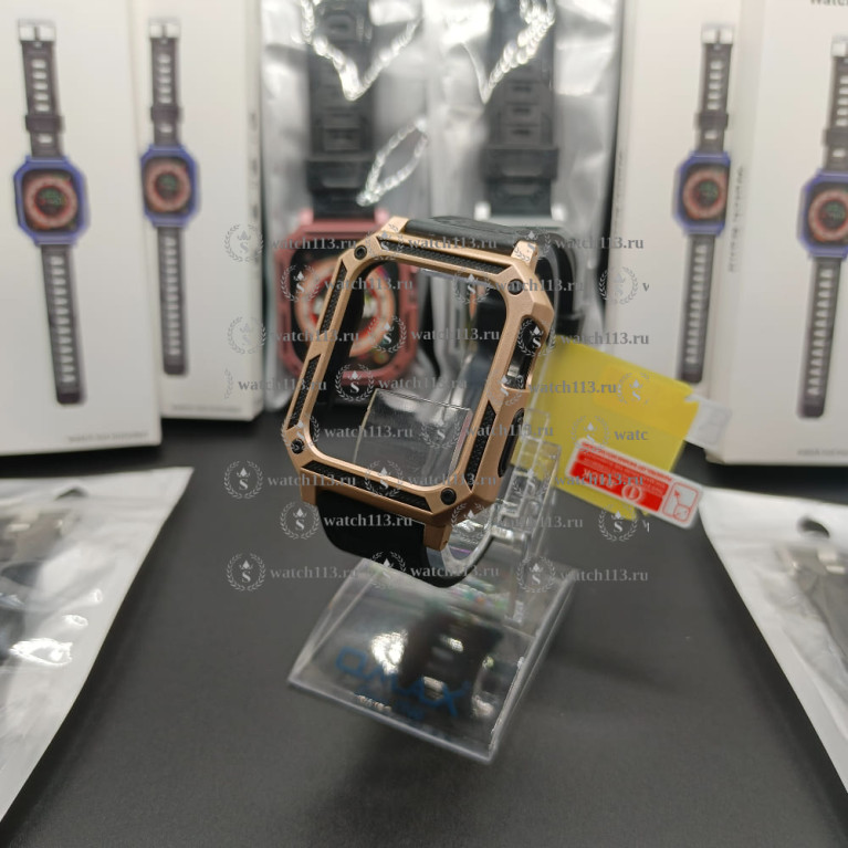 Защитный корпус с ремешком и пленкой для Apple Watch 42/44/45 золотистый