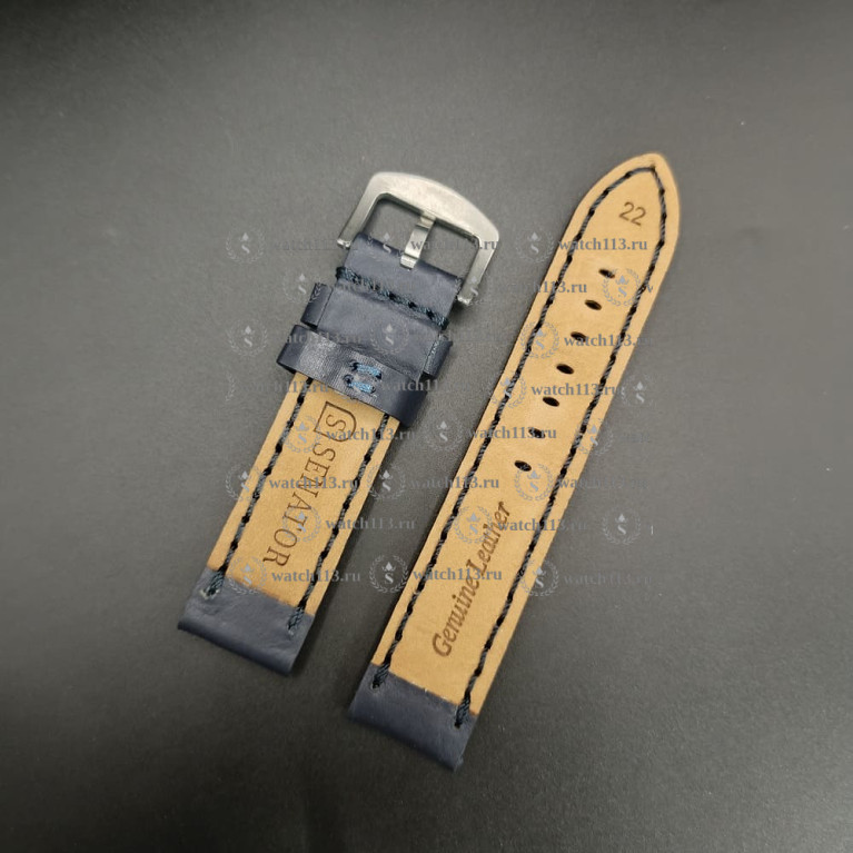 Ремешок для часов Senator Aviator 22мм синий