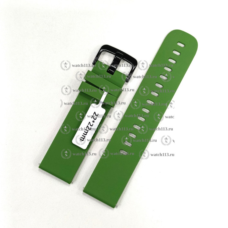 Силиконовый ремешок для часов 22мм зеленый