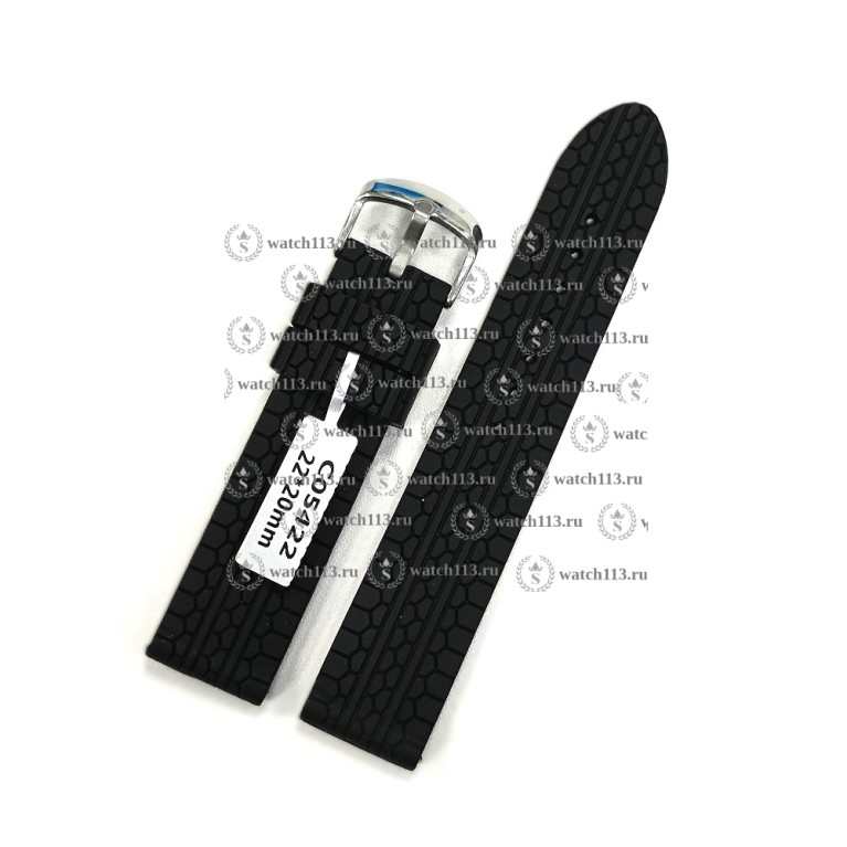 Каучуковый ремешок для часов 05422 -  22мм черный